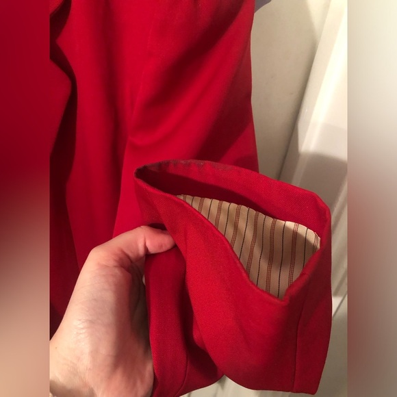 Vintage 1950s Pendleton Red Wool Women’s Blazer with Striped Lining - Picture 7 of 10